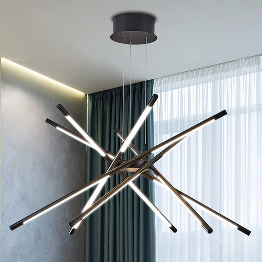 Modern Led Ceiling Lamp Black Sputnik Chandelier Fixture
