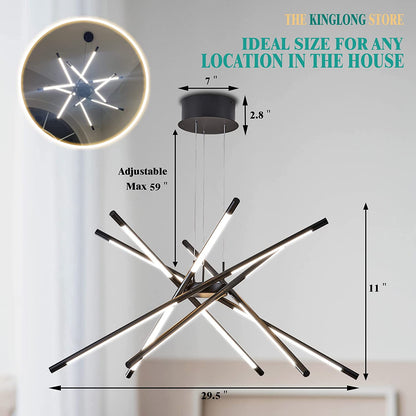 Modern Led Ceiling Lamp Black Sputnik Chandelier Fixture