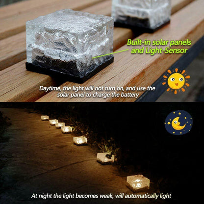 LED Solar Brick Light/4 Pack White